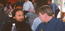 Russian Dinner-2001. Father Peter Fomin talks with Goron Ivanovic